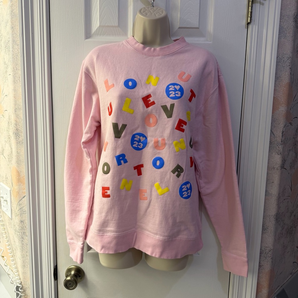 Harry Styles 2023 LOVE ON TOUR pink alphabet soup crewneck